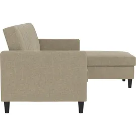 dorel home Ecksofa mit Bett-Funktion und Stauraum. beidseitig montierbar Rückenlehne 2-teilig 3-fach verstellbar, braun