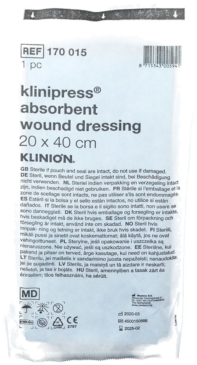 Klinion Bandage Compressif Absorbant 1 pc(s) Compresses