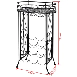 vidaXL Weinregal 9 Flaschen Metall Schwarz