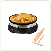 LITTLE BALANCE 8538 Celtic Chef Crêpes-Pfanne 3 in 1 Crêpes-Pfanne, Pfannkuchen, Plancha, XXL-Platte Durchmesser 33 cm, 1300 W, schwarz