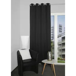 Home Basics Vorhang »ATLANTIK«, (1 St.), Ösenschal Uni ATLANTIK Home Basics schwarz 235 cm