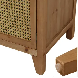 Mendler Apothekerkommode 80 x 91 x 40 cm Vintage Rattanoptik / Beige