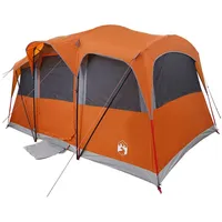 VidaXL Familienzelt mit Fenstern Kuppel Grau & Orange 10-Personen