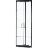 SDB Glasvitrine MPC-500-H, Eckvitrine, stehend, mit LED-Beleuchtung, 4 Fachböden, 50 x 200 x 50cm, schwarz