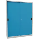 Pavoy Schiebetürenschrank Stahl verzinkt 1950x1500x500 mm RAL 7035/5012