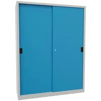 Pavoy Schiebetürenschrank Stahl verzinkt 1950x1500x500 mm RAL 7035/5012
