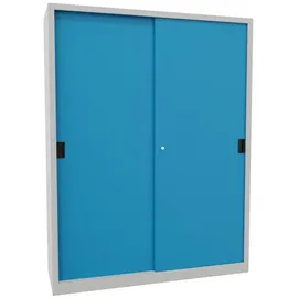 Pavoy Schiebetürenschrank Stahl verzinkt 1950x1500x500 mm RAL 7035/5012