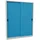 Pavoy Schiebetürenschrank Stahl verzinkt 1950x1500x500 mm RAL 7035/5012