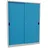 Pavoy Schiebetürenschrank Stahl verzinkt 1950x1500x500 mm RAL 7035/5012