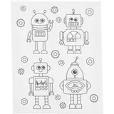 Creativ Company Mal-Leinwand mit Aufdruck, Roboter, T 1,6 cm, Größe 24x30 cm, 360 g, 1 Stk
