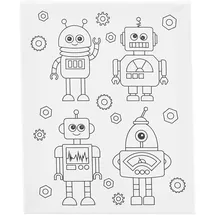 Creativ Company Mal-Leinwand mit Aufdruck, Roboter, T 1,6 cm, Größe 24x30 cm, 360 g, 1 Stk