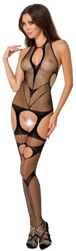 PASSION - WOMAN BS053 SCHWARZER BODYSTOCKING, EINE GRÖSSE