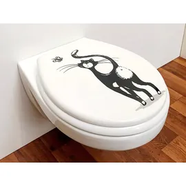 ADOB WC-Sitz Katze schwarz-weiß
