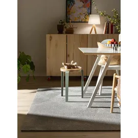 benuta nest Waschbarer Teppich Nina Grau 160x230 cm - Moderner Kurzflor-Teppich für Wohnzimmer