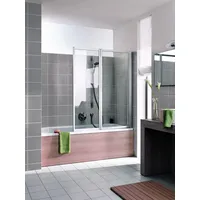 Kermi Vario 2000 Faltwand 2-flügelig V2TS1075141PK, 101,1-102,7x140cm, silber mattglanz, ESG klar KermiClean