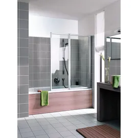 Kermi Vario 2000 Faltwand 2-flügelig V2TS1075141PK 101,1-102,7x140cm, silber mattglanz, ESG klar KermiClean