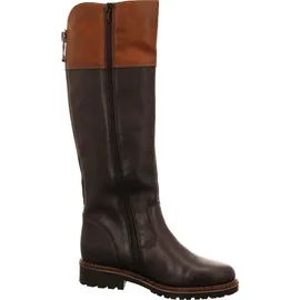 REMONTE Hochschaftstiefel - Nachtschwarz / Braun Glattleder Größe: 40 Normal - Schwarz