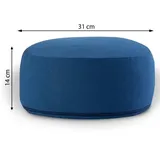 Yogakissen Bodenkissen rund H 14xø31 cm mit Buchweizenschalen Meditationskissen Sportkissen : blau - navi blue