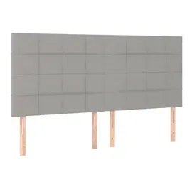 vidaXL Boxspringbett mit Matratze & LED Hellgrau 160x200 cm Stoff