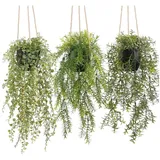 luxuskollektion Hängepflanze künstlich Wohnzimmer Wand Büro Outdoor Schwarz Topf 032
