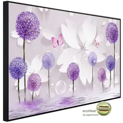 papermoon Infrarotheizung »EcoHeat - Muster mit Blumen und Wasser«, Matt-Effekt - bunt