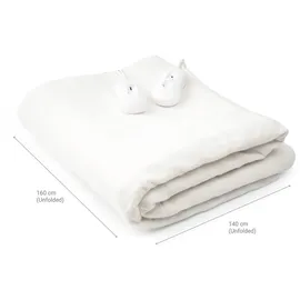 InnovaGoods Blewarm Elektrisches Wärmeunterbett 140 x 160 cm Weiß