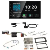 Kenwood DMX5020DABS Bluetooth Autoradio USB MP3 DAB+ Einbauset für Touareg 7L - Weiß