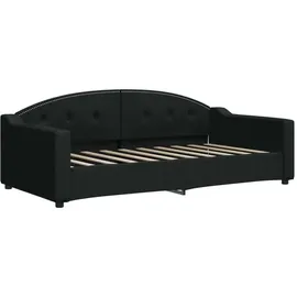 vidaXL Tagesbett Ausziehbar mit Schubladen Schwarz 90x190 cm Stoff