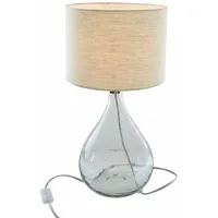 Loberon Tischlampe Préline Mundgeblasener Lampenfuß, Zeitloses Design, Tischleuchte, Wohn-Accessoire,