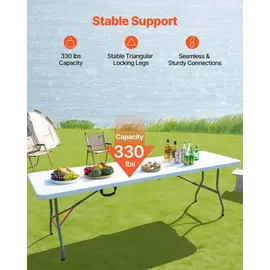 Vevor Campingtisch Buffettisch Weiß