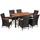 vidaXL Polyrattan Set 7-tlg. schwarz 42913