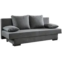 Carryhome Schlafsofa, Grau, Textil, 3-4-Sitzer, Füllung: Polyester, Schaumstoffflocken,Polyester, Schaumstoffflocken, 190x80x83 cm, Liegefunktion, Schlafen auf Sitzhöhe, Rücken echt, Wohnzimmer, Sofas & Couches, Schlafsofas, Schlafsofas mit Bettkasten