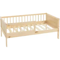 ML-Design Kinderbett 70x140 cm Natur mit Lattenrost Rausfallschutz