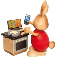 Kuhnert Dekofigur Stupsi Hase Homeoffice 12cm - aus Holz