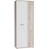 Forte NET106 Mehrzweckschrank Sandeiche Weiß 68.90 x 34.79 x 179.1 cm breit