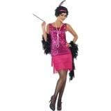 NET TOYS 20er Jahre Charleston Kostüm Flapper Kleid pink S 36/38 Charlestonkleid Flapperkleid Charlestonkostüm Damenkostüm sexy