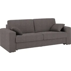 Schlafsofa HOME AFFAIRE "Roma Matratzenhöhe 14 cm", braun, B:220cm H:85cm T:100cm, Struktur/Luxus-Microfaser (100% Polyester), Struktur fein ( 100% Polyester), Sofas, Dauerschlaffunktion, mit Unterfederung, Lattenrost, Matratze