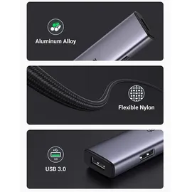 UGREEN 4 Port Usb-c Auf 4x Usb 3.2 Hub-splitter Silber