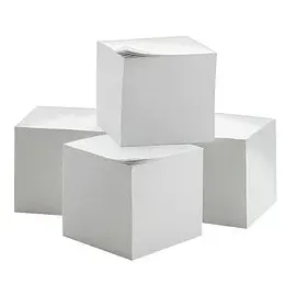 kompatible Ware Notizzettel geleimt weiß 9,0 x 9,0 cm, ca. 800 Blatt, 4 Blöcke