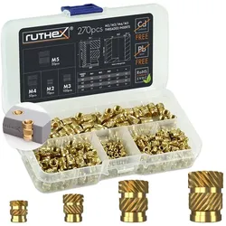 Ruthex M2 / M3 / M4 / M5 Threaded Insert Assortment Box - 270pcs