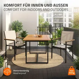 ML-Design Gartenstuhl 56 x 85,5 x 53 cm beige 6 St.