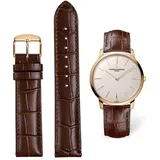 FOUUA Uhrenarmbänder Band Echtes Leder Armband Alligator Geprägte Ersatzarmbänder Armband Gold Silber Roségold 12 13 14 15 16 17 18 19 20 21 22 24 mm