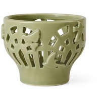 HAK Kähler Kähler Design Orangery Teelichthalter aus Keramik, Farbe: Grün, Maße: Durchmesser: 9.5 cm, Höhe 7.5 cm, 691207