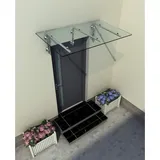 Buylando Glaswerk Westfalen- (3l)200x90cm Klar Glasvordach+halter