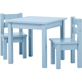 Hoppekids Kindersitzgruppe »MADS Kindersitzgruppe«, (Set, 4 tlg., 1 Tisch, 3 Stühle), blau