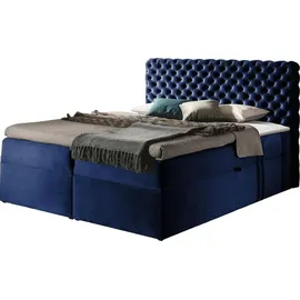 Mirjan24 Chesterfield 200 x 200 cm Blau