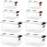 LuxusKollektion Greentainer Aufbewahrungsboxen Set mit Deckel Stapelbar 8er Organizer Transparent