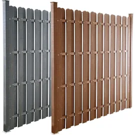 Top Multi WPC Sichtschutzelement braun mit Pfosten