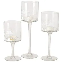 Boltze Windlicht Nordy Glas Weiß