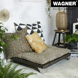 Wagner Möbelfuß SOFA WING - 11 x 11 x 8 cm, Stahl verchromt, Anschraubplatte, für Palettenmöbel - 12045001